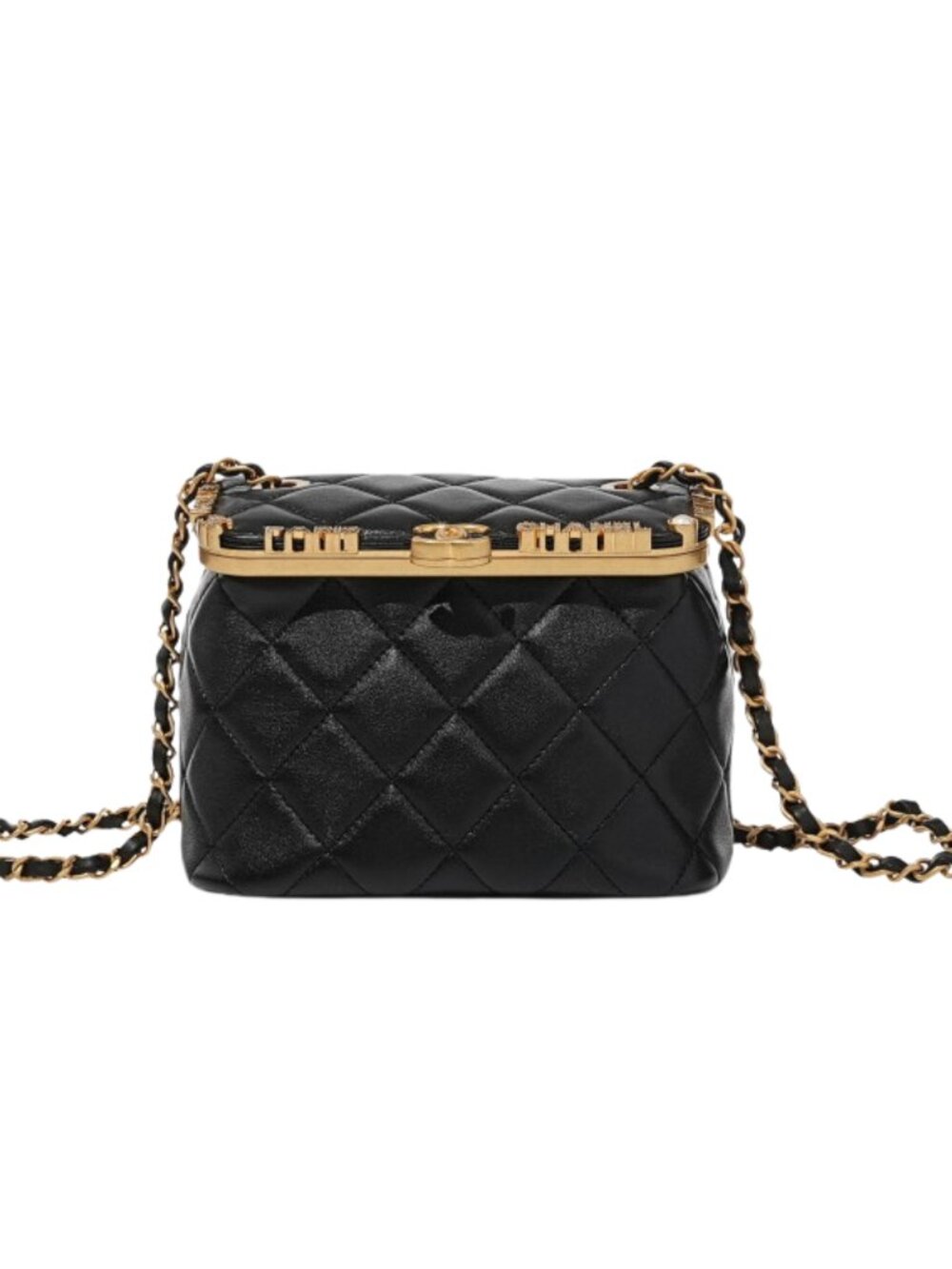 Chanel Paris Monaco quilted shoulder bag, Black Lamb Leather with Gold Hardware